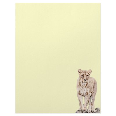 Beautiful Majestic Lioness Customized Letterhead by willowdewisp