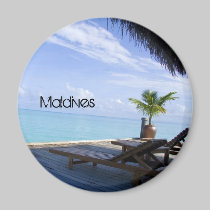 Beautiful Maldives Beach Magnet magnets