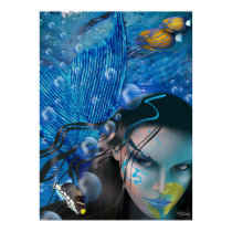 Beautiful Mara Mermaid Poster posters by CherylDanielsart Beautiful Mara Mermaid Poster posters
