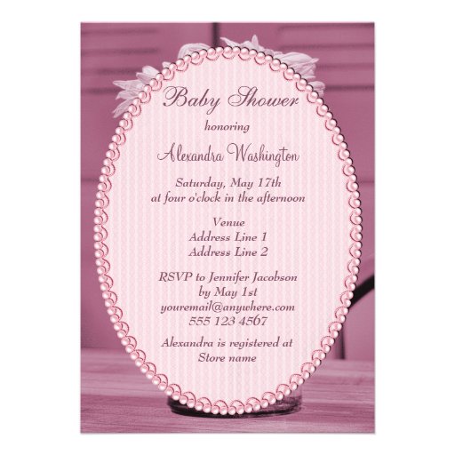 Beautiful Mason Jar & Daisies Pink Baby Shower Personalized Invitations