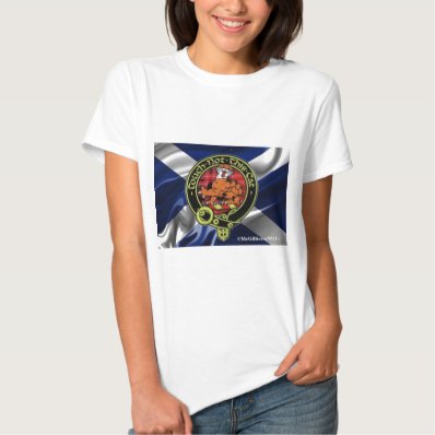 Beautiful McGillivray Badge set on Scottish Flag! Shirt