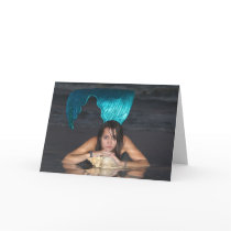 Beautiful Mermaid on the Beach Cards