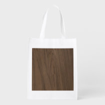 Beautiful Mocha Brown Wood Texture Grocery Bags at Zazzle