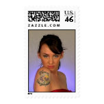 Beautiful Model with Tattoo Postage Stamps