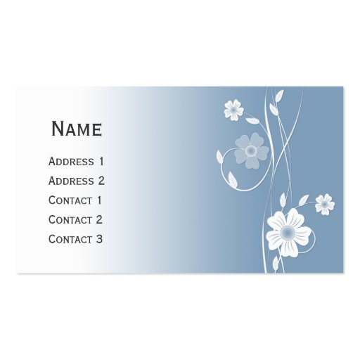Beautiful modern floral design pocket calendar business cards (front side)