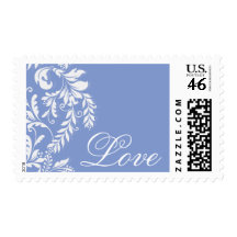 Beautiful Modern Leaf Wedding Love Postage Stamp