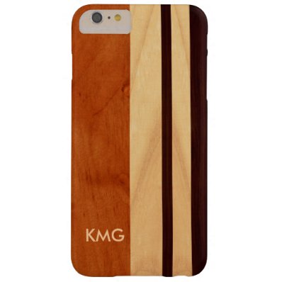 Beautiful Monogrammed Wood Stripes Pattern Barely There iPhone 6 Plus Case