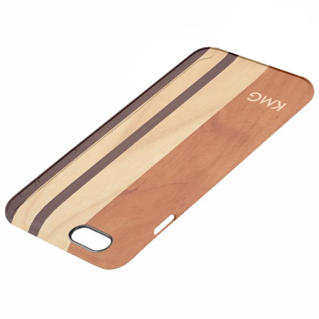 Beautiful Monogrammed Wood Stripes Pattern Uncommon Clearlyâ„¢ Deflector iPhone 6 Plus Case-3