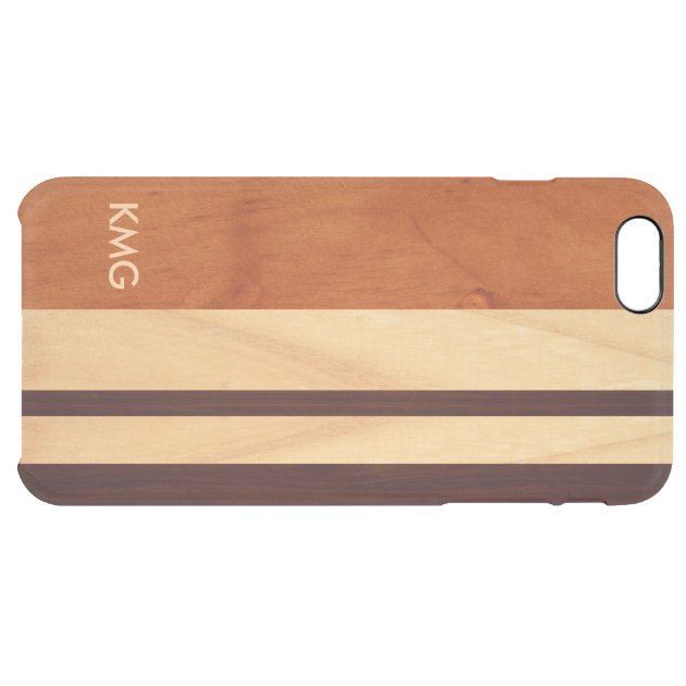 Beautiful Monogrammed Wood Stripes Pattern Uncommon Clearlyâ„¢ Deflector iPhone 6 Plus Case-5