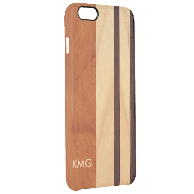 Beautiful Monogrammed Wood Stripes Pattern Uncommon Clearlyâ„¢ Deflector iPhone 6 Plus Case-2