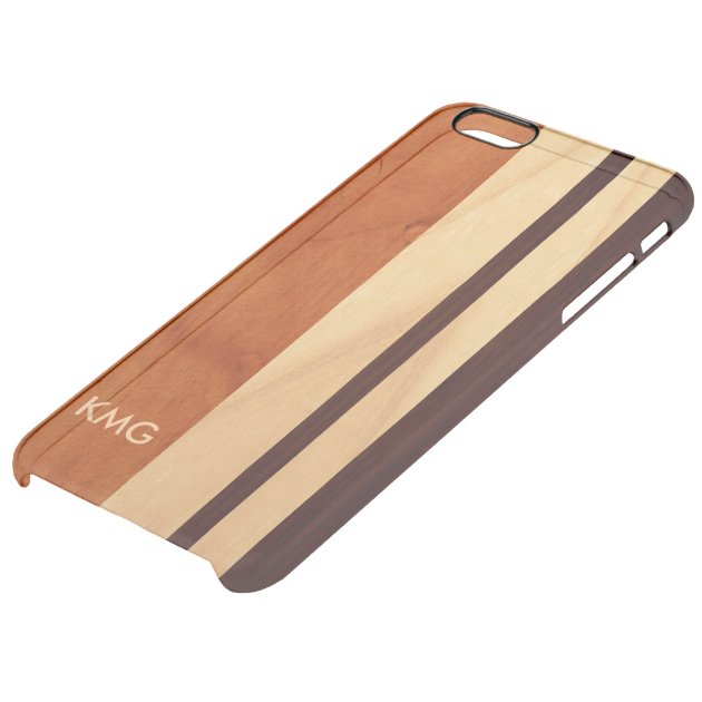 Beautiful Monogrammed Wood Stripes Pattern Uncommon Clearlyâ„¢ Deflector iPhone 6 Plus Case-4