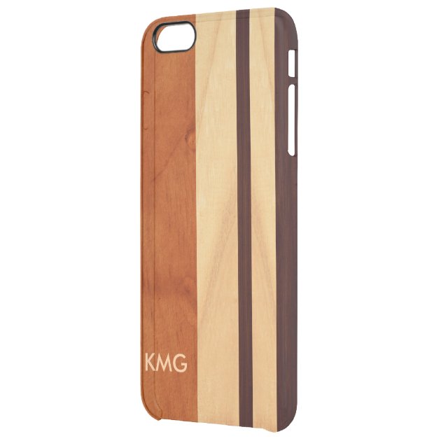 Beautiful Monogrammed Wood Stripes Pattern Uncommon Clearlyâ„¢ Deflector iPhone 6 Plus Case