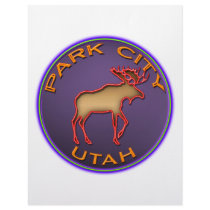 Beautiful Moose Medallion Park City Souvenir Custom Letterhead