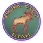 Beautiful Moose Medallion Park City Souvenir Stickers