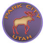 Beautiful Moose Medallion Park City Souvenir Round Stickers