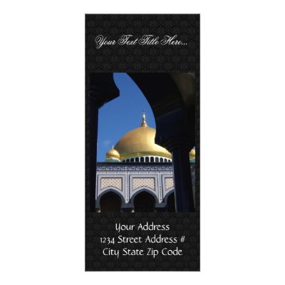 Beautiful Mosque With Gold Plated Dome Rack Card Template by animalpark