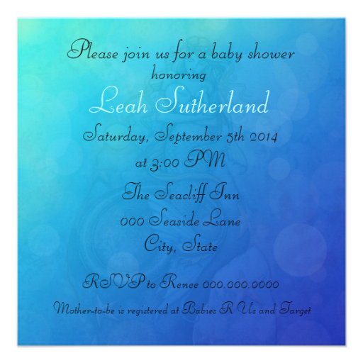 Beautiful Mother and Baby Mermaid Baby Shower Personalized Announcements