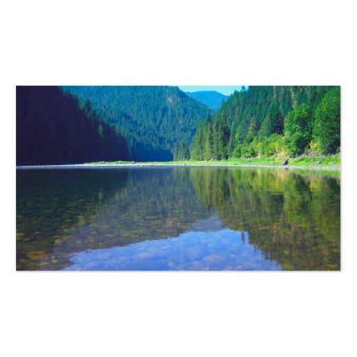 beautiful mountain river reflection business card (back side)