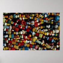 Beautiful Multicolored beads on strings Poster