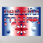 Beautiful Mum in Britain Flag Colors Pop Art Print