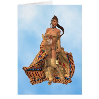 Beautiful Native American Indian Woman Cards by beverlytazangel