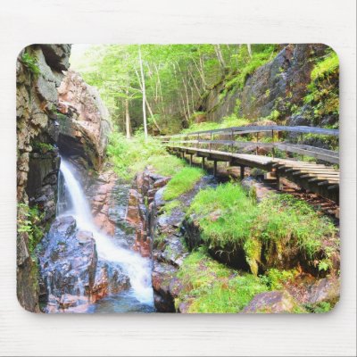 Beautiful Natural Waterfall Scenery NH Mousepad by paulbatesphoto