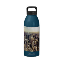 Beautiful New York City Skyscrapers Skyline Reusable Water Bottle