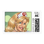 Beautiful Nurse Blond Hair, Blue Eyes by Al Rio Stamp