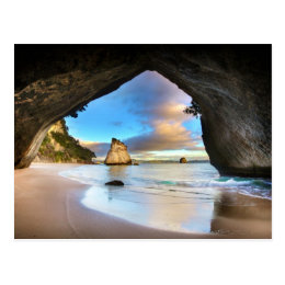 Beautiful Ocean Rock Arch Formation on Beach Postcard