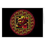 Beautiful Om Aum Symbol w/Circles and Squares Greeting Card