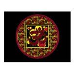 Beautiful Om Aum Symbol w/Circles and Squares Postcard