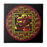 Beautiful Om Aum Symbol w/Circles and Squares Tiles