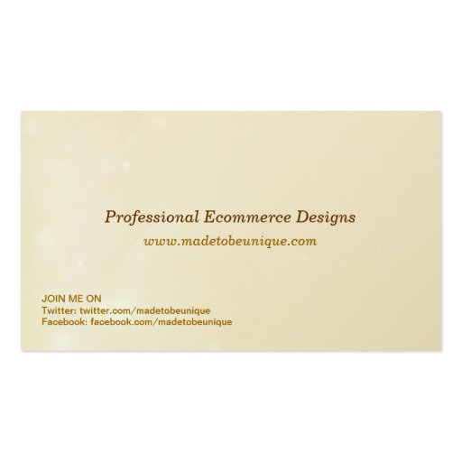 Beautiful Orange Monogram Business Card Template (back side)