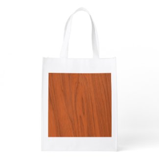Beautiful Orange Wood Texture Grocery Bag