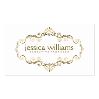 Beautiful Ornate Gold Frame Double-Sided Standard Business Cards (Pack Of 100)