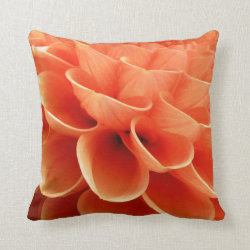Beautiful Peach Colored Dahlia Flower Petals Throw Pillows