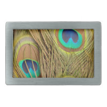beautiful peacock feathers belt buckle
