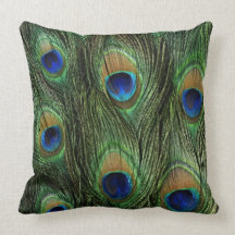 Beautiful Peacock Feathers Throw Pillows