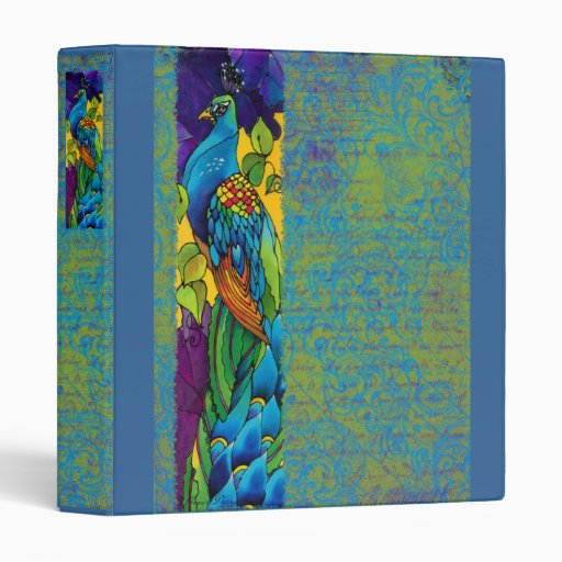 Beautiful Peacock Silk Painting Photo Binder Album Zazzle