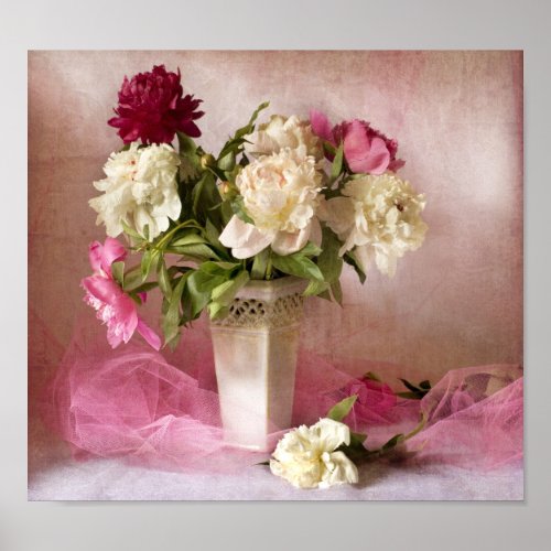 Beautiful peonies canvas print print