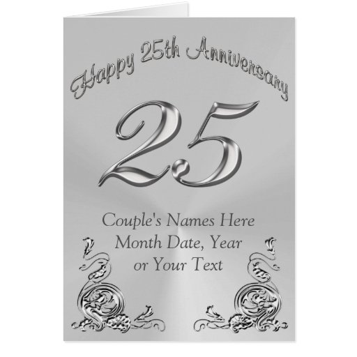 Beautiful PERSONALIZED 25th Anniversary Cards | Zazzle