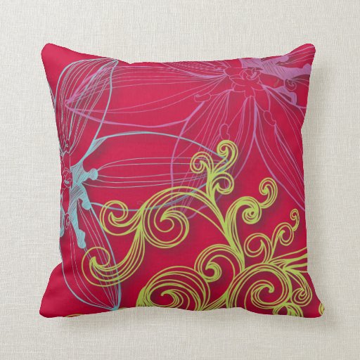 Beautiful Pink & Aqua Vintage Floral Throw Pillows Zazzle
