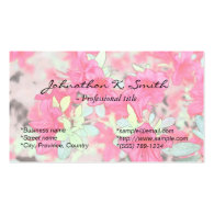 Beautiful pink art style azalea flowers business card templates