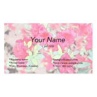 Beautiful pink art style azalea flowers business cards