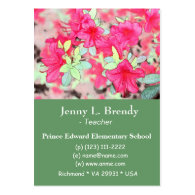 Beautiful pink azalea flowers business cards