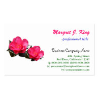 beautiful pink camellia flowers business card templates
