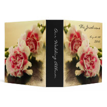 Beautiful Pink Carnation Wedding Photo Album 3 Ring Binder