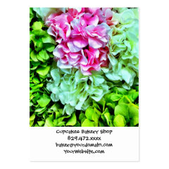 Beautiful Pink Cream Green Hydrangea Flowers Business Card Templates