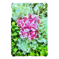 Beautiful Pink Cream Green Hydrangea Flowers iPad Mini Cover
