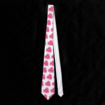 Beautiful Pink Crystal Heart tie